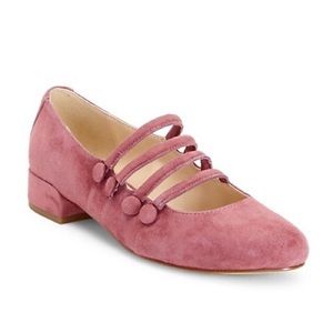 IMNYC Isaac Mizrahi Norie Pink Suede Ballet Flats Size 9